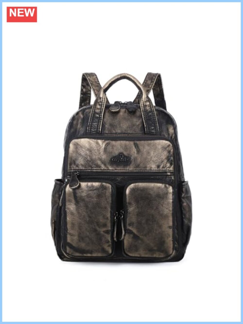 Women's Soft Vegan Leather Multi Pocket Casual Travel Backpack Purse